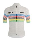 SANTINI jersey de manga corta - UCI WORLD CHAMP 100 - blanco/arcoíris