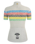SANTINI jersey de manga corta - UCI WORLD 100 LADY - blanco/arcoíris
