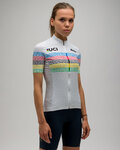 SANTINI jersey de manga corta - UCI WORLD 100 LADY - blanco/arcoíris