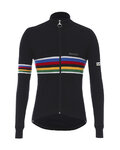 SANTINI maillot de invierno de manga larga - UCI RAINBOW WOOL - negro