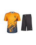 SCOTT Maillot y pantalón MTB - TRAIL VERTIC SS - naranja/azul/negro