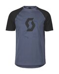 SCOTT Camiseta de manga corta - ICON RAGLAN SS - negro/azul