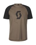 SCOTT Camiseta de manga corta - ICON RAGLAN SS - negro/marrón