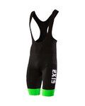 SIX2 pantalones cortos de tirantes - SLP STRIPES - negro/verde