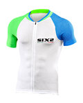 SIX2 jersey de manga corta - BIKE3 ULTRALIGHT - blanco/azul/verde