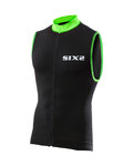 SIX2 maillot sin mangas - BIKE2 STRIPES - negro/verde