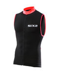 SIX2 maillot sin mangas - BIKE2 STRIPES - negro/rojo