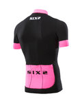 SIX2 jersey de manga corta - BIKE3 STRIPES - negro/rosa