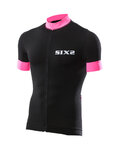SIX2 jersey de manga corta - BIKE3 STRIPES - negro/rosa