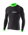 SIX2 maillot de verano de manga larga - BIKE4 STRIPES - verde/negro