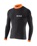 SIX2 maillot de verano de manga larga - BIKE4 STRIPES - naranja/negro
