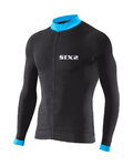SIX2 maillot de verano de manga larga - BIKE4 STRIPES - negro/azul