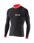 SIX2 maillot de verano de manga larga - BIKE4 STRIPES - negro/rojo