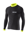 SIX2 maillot de verano de manga larga - BIKE4 STRIPES - negro/amarillo