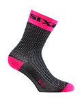 SIX2 calcetines clásicos - SHORT S - negro/rosa