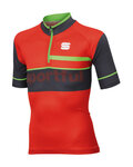SPORTFUL jersey de manga corta - SQUADRA CORSE KIDS - rojo/gris/verde