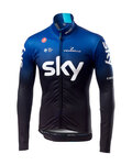 CASTELLI maillot de invierno de manga larga - TEAM SKY 2019 WINTER - azul/negro/blanco