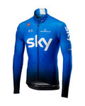 CASTELLI maillot de invierno de manga larga - TEAM SKY 2019 WINTER - blanco/azul claro/negro