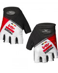 guantes de dedos cortos - LOTTO SOUDAL 2019 - negro/blanco/rojo