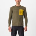 CASTELLI maillot de invierno de manga larga - UNLIMITED MERINO - marrón/amarillo