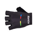 SANTINI guantes de dedos cortos - UCI WORLD CHAMPION - negro