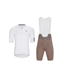 HOLOKOLO maillot corto y pantalón corto - VICTORIOUS ELITE - blanco/marrón