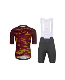 HOLOKOLO maillot corto y pantalón corto - CAMOTRAIL - antracita/granate