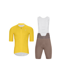 HOLOKOLO maillot corto y pantalón corto - ELEVATE - amarillo/marrón