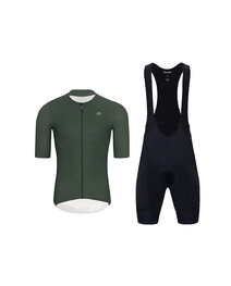 HOLOKOLO maillot corto y pantalón corto - ELEVATE - negro/verde