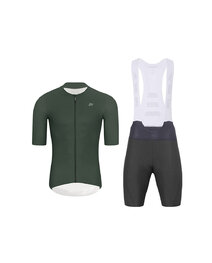 HOLOKOLO maillot corto y pantalón corto - ELEVATE - antracita/verde