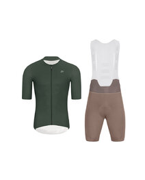 HOLOKOLO maillot corto y pantalón corto - ELEVATE - verde/marrón