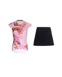 RIVANELLE maillot corto y falda - MISS FLOWERY - negro/rosa