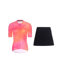 RIVANELLE maillot corto y falda - COSMA - negro/naranja/rosa