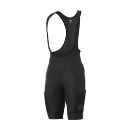 ALÉ pantalones cortos de tirantes - OFF-ROAD GRAVEL STONES CARGO - negro