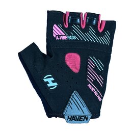 HAVEN guantes de dedos cortos - DEMO NEO SHORT - negro/rosa