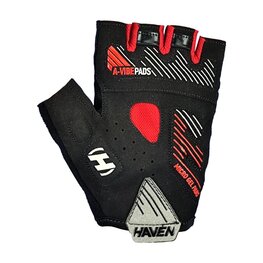 HAVEN guantes de dedos cortos - DEMO NEO SHORT - negro/rojo