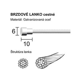 LONGUS cable de freno -  ROAD - plateado