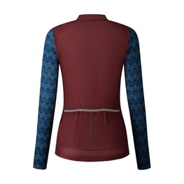 SHIMANO maillot de invierno de manga larga - KAEDE PRINTED LONG - granate/azul
