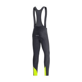 GORE pantalones largos con tirantes - C3 THERMO - negro/amarillo