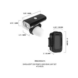BLACKBURN juego de luces - Blackburn DAYVLAZER 550 + GRID REAR (set) USB-C