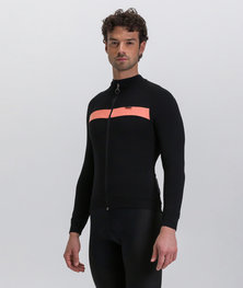 SANTINI maillot de invierno de manga larga - ADAPT WOOL  - naranja/negro