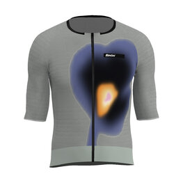 SANTINI jersey de manga corta - AERO RACE - gris/azul