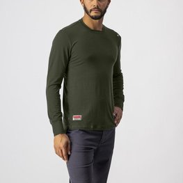 CASTELLI camiseta de manga larga - MERINO LS TEE - verde