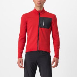 CASTELLI maillot de invierno de manga larga - UNLIMITED TRAIL - rojo/gris
