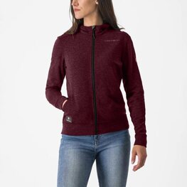 CASTELLI sudadera - MILANO 2 FULL ZIP W FLEECE - granate