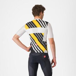 CASTELLI jersey de manga corta - HERITAGE - negro/blanco/amarillo