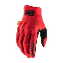 100% SPEEDLAB guantes de dedos largos - COGNITO D3O - rojo/negro