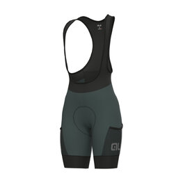 ALÉ pantalones cortos de tirantes - OFF ROAD - GRAVEL STONES CARGO - verde