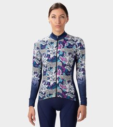 ALÉ maillot de invierno de manga larga - HIBISCUS PR-R - azul/blanco