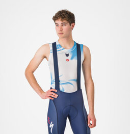 CASTELLI camiseta sin mangas - PRO MESH QUICK STEP 2025 - blanco/azul